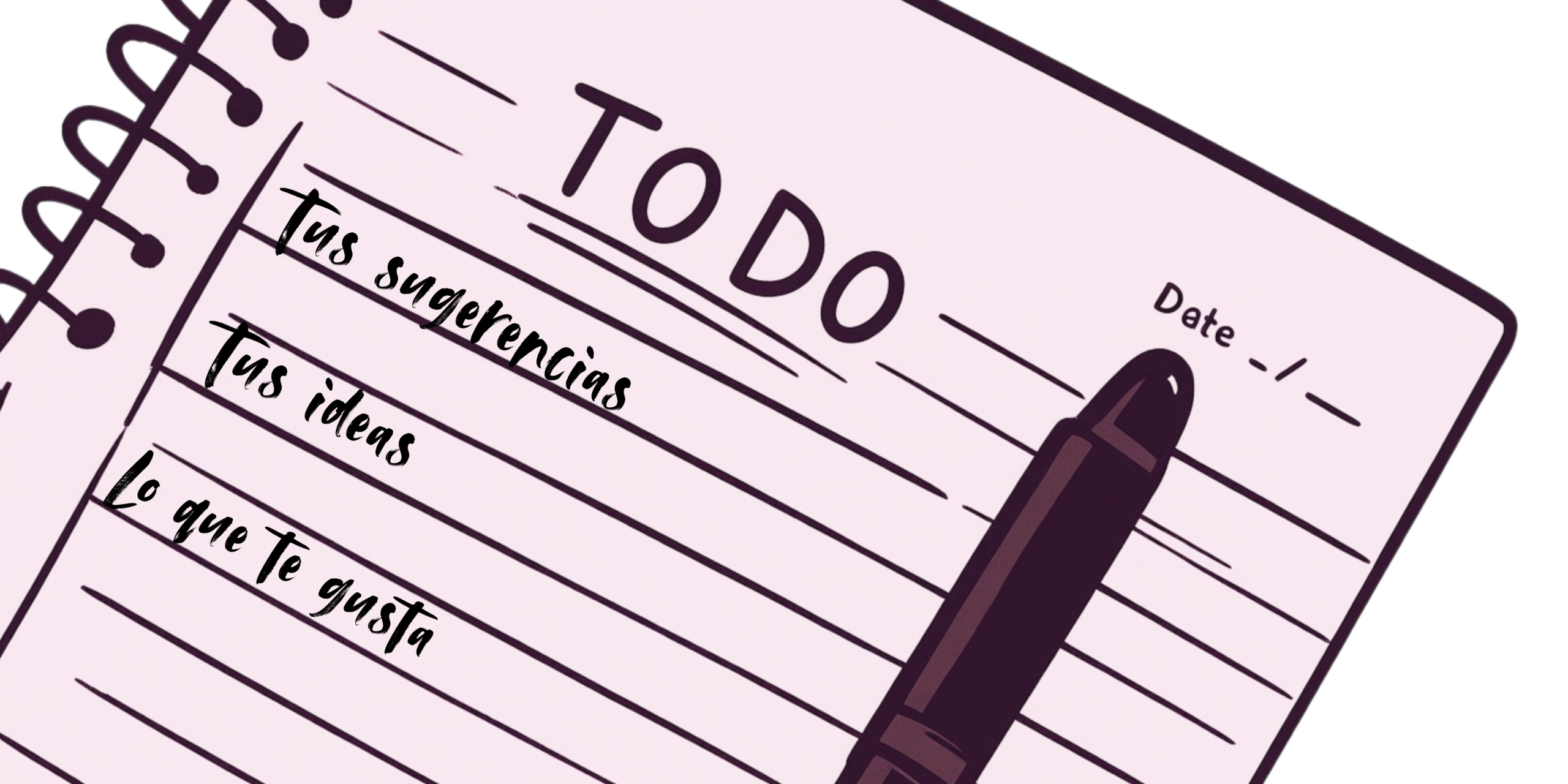 Una libreta para apuntar sugerencias e ideas de los lectores de Cuponmobile